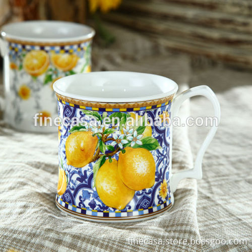12OZ Elegant New Bone China Thick ceramic mug